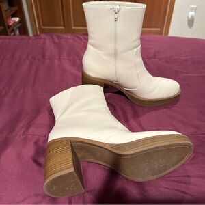 Elegant Cream Ankle Boots